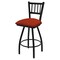 Holland Bar Stool Co 25" Swivel Counter Stool, Black Wrinkle, Graph Poppy Seat X810 - alternate 1